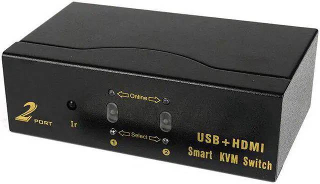 Main image of 2-Port Kvm Smart Switcher 2 in 1 Out Remote Control Switch Usb Hd Computer Splitter
