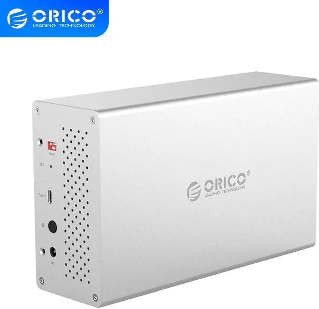 Main image of WS Series 3.5" 2 Bay Type C  With Raid HDD Docking Station Aluminum 20TB 5Gbps HDD Enclosure With 12V Power 20TB HDD Case
