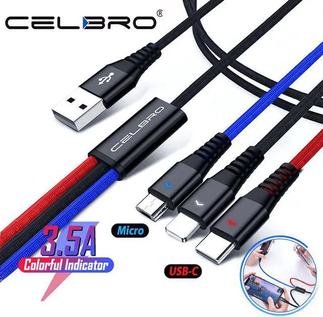 Main image of 3 in 1 USB Cable for Samusng   Tablet Micro USB Cable for Android Type C Multi USB C Mole Phone Cable 1.2M 0. 2M
