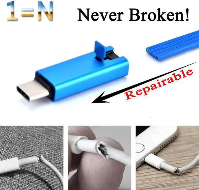 Alt view image 2 of 5 - Micro USB C Cable Reborn Type C Cable Tipo C Charging Wire Reusable for iPhone 8 7 Mi 9 Plus Mole Phone Charger Cord