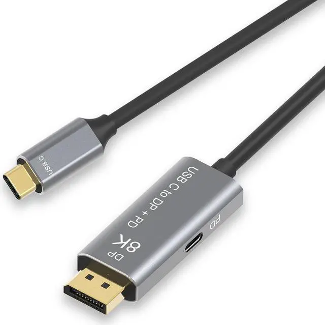 Alt view image 3 of 5 - C to DisplayPort 1.4 with 8k speed Adapter Cable Dual Mode Type C to DP 8K@60Hz 4K@144Hz with PD