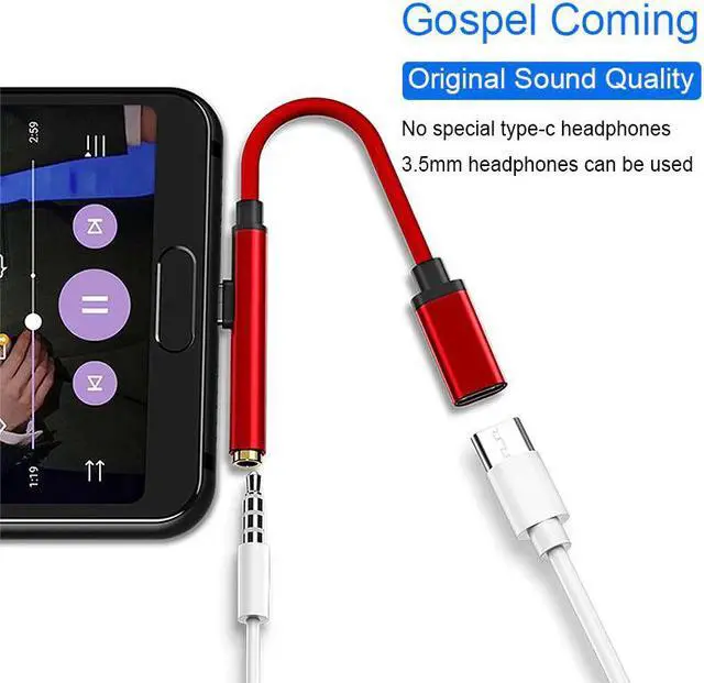 Main image of to 3.5mm Jack Headphone Aux Audio Cable 2 in 1 USB Type C Adapter Charger Cable for   s8 Note 9 HTC