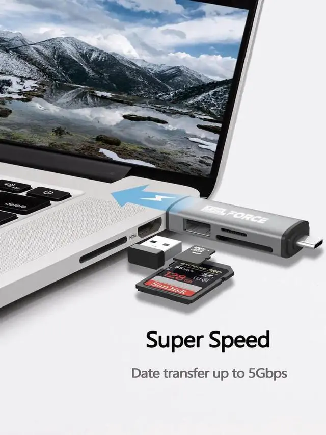 Alt view image 3 of 5 - Card Reader USB 3.0 Type C to  Micro  hub Adapter for laptop Accessories OTG Card reader Smart phone Memory  Card Reader