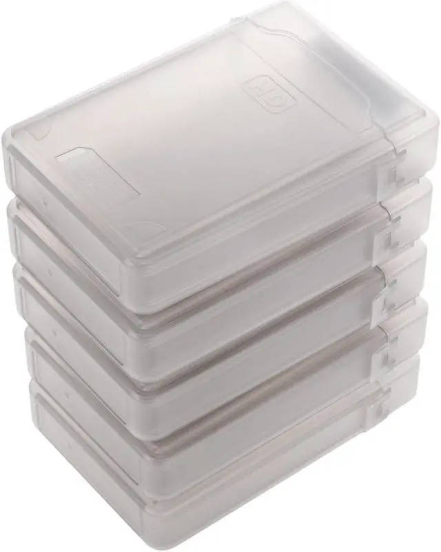 Alt view image 2 of 3 - 5 Pcs 3.5" IDE SATA HDD Hard Drive Disk Plastic Storage Box Case Enclosure Cover
