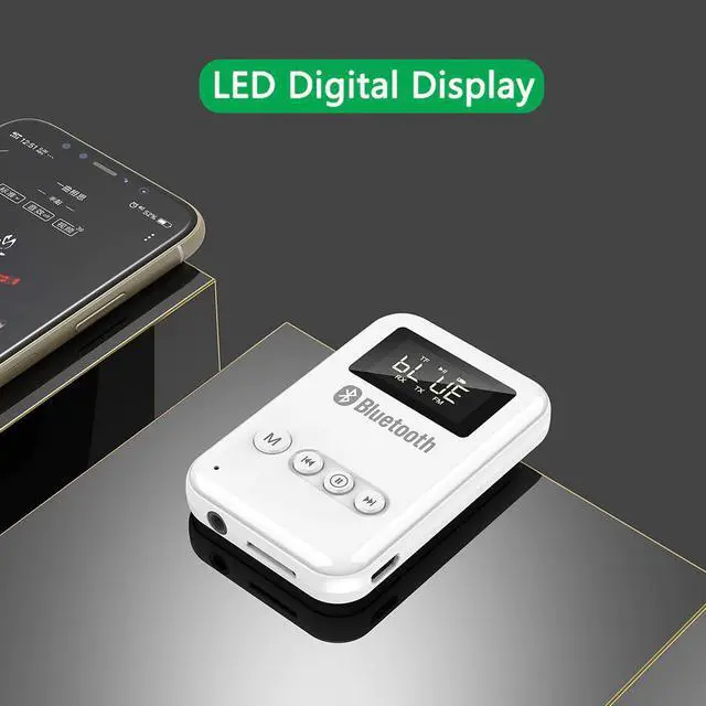 Alt view image 2 of 5 - Wireless 4 In 1 Recevier Transmitter FM Adapter Bluetooth 5.0 Transmission TF Card Play LED Display Stereo For Headphones