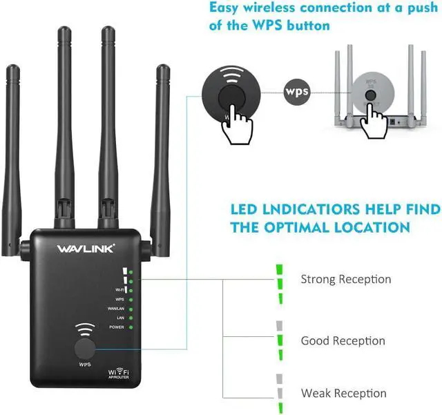 Alt view image 5 of 5 - WiFi Repeater Router Access Point  1200Mbps Wireless WiFi Range Extender 2.4G&5GHz Full Coverage WiFi Signal Amplifier