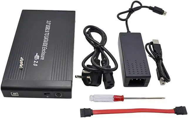 Alt view image 2 of 5 - 3.5 Inch HDD External Enclosure Box HD SSD DVD Drive Hard Disk 2TB Sata IDE to USB 2.0 Adapter Eu Power Aluminum Case
