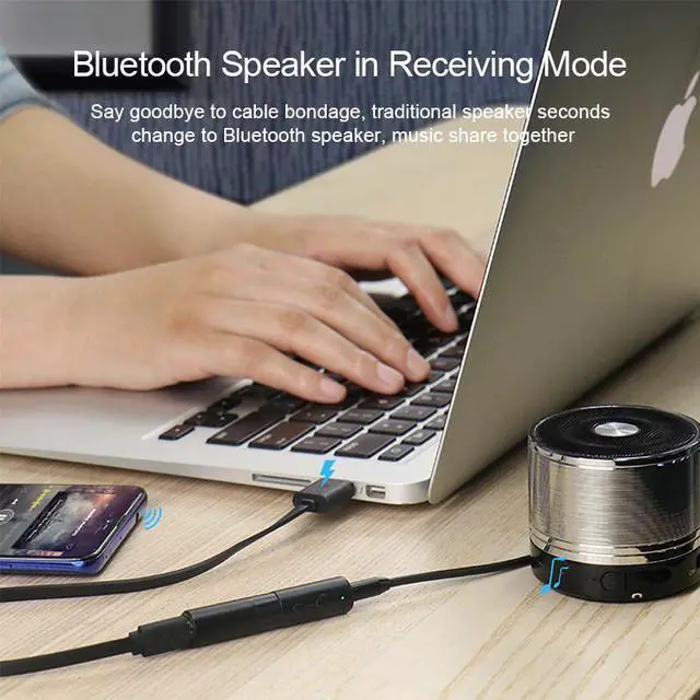 Alt view image 2 of 5 - Bluetooth 5.0 Transmitter Receiver aptx Adapter 2 in 1 3.5mm Jack Audio Wireless Adapter AUX for TV Headphones PC Car