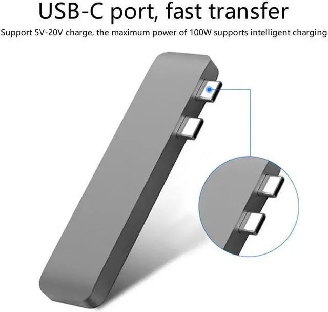 Alt view image 4 of 5 - 3.1 Type-C Hub To Adapter 4K Thunderbolt 3 C Hub with Hub 3.0 TF Reader Slot PD for MacBook Pro/Air 2020