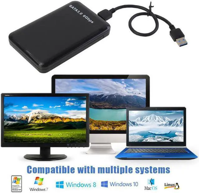 Alt view image 2 of 6 - SSD Case 2.5inch SATA to USB 3.0 Hard Drive Enclosure for SSD Disk HDD Box Case Support UASP HD External Hard Disk cover(Red)