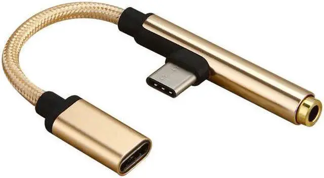 Alt view image 4 of 5 - to 3.5mm Jack Headphone Aux Audio Cable 2 in 1 USB Type C Adapter Charger Cable for   s8 Note 9 HTC