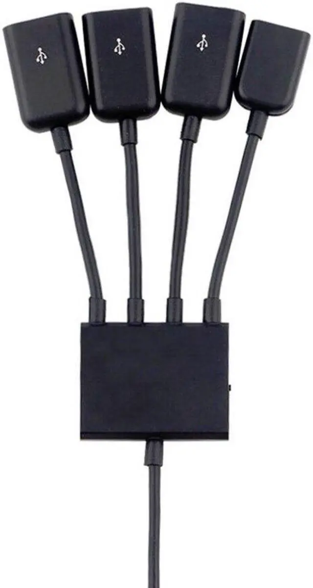 Alt view image 3 of 5 - 4 Port Micro USB Power OTG Extender Hub Cable Black OTG Hub Cable For Android Tablet Smartphone U disk Mouse Accessories
