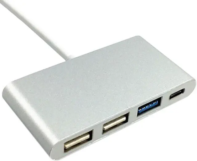 Alt view image 2 of 5 - Portable Design USB-C/Type C USB 3.1 to USB Type C & 3-Port USB 3.0 Hub Adapter For Macbook High Quality!