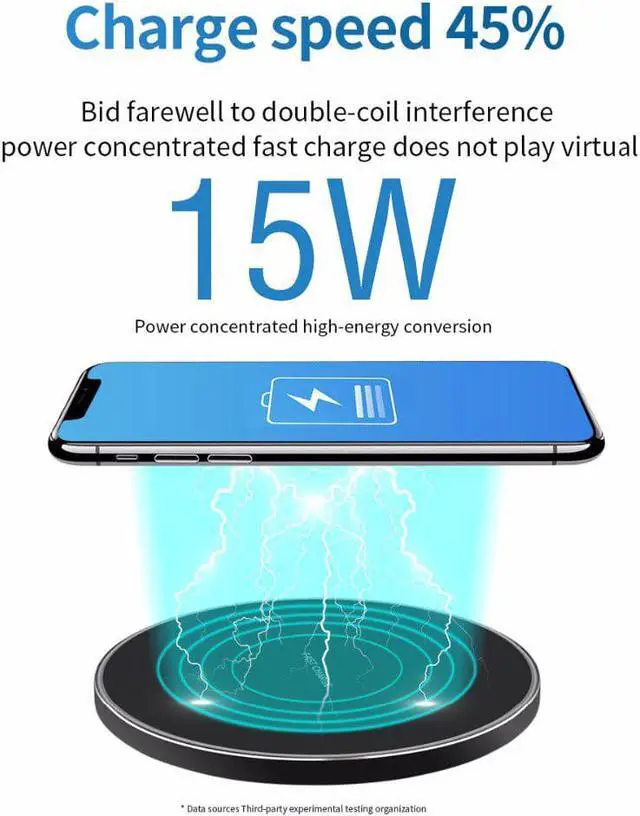 Alt view image 2 of 5 - 15W qi Wireless Charger for iPhone X XR XS Max 8 fast wirless Charging for Samsung Xiaomi Huawei phone Qi charger wireless