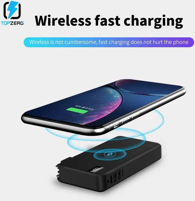 Alt view image 5 of 5 - 10000 mAh Wireless Charger Power Bank For   iPhone  Portable LED PD QC 3.0 USB Fast External Battery