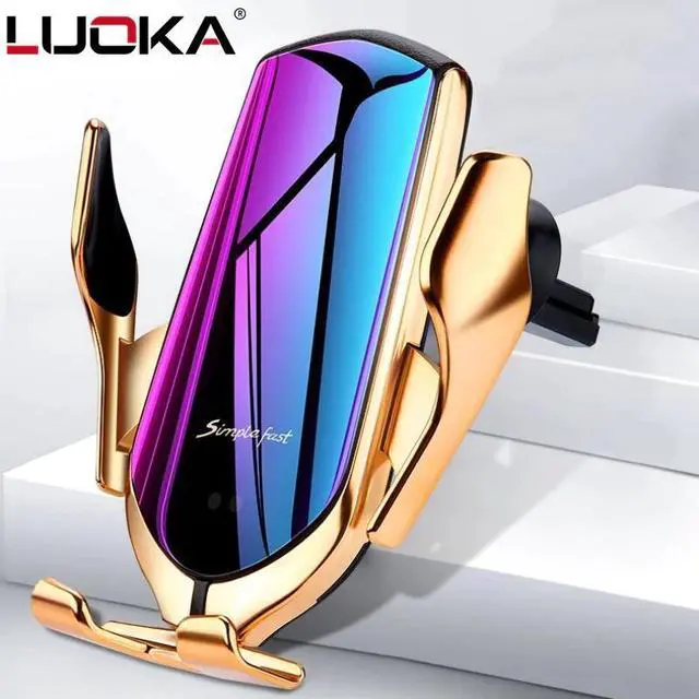 Main image of 10W Wireless Charger Car Holder R1 Automatic Clamping Smart Infrared Sensor Qi  Air Mobile Phone Bracket Stand