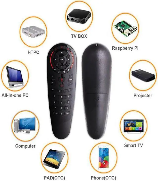 Alt view image 5 of 5 - Voice IR learning Remote control G30S Air Mouse 2.4G Wireless 33 keys Gyro Sensing Gaming Remote for Android tv box PC