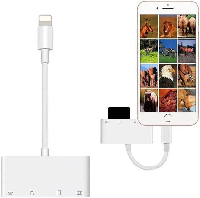 Alt view image 2 of 5 - 4in1 OTG Card Reader iOS Phone SD TF Memory Card Writer USB Camera Connection Kit Adapter for iPhone 11 Pro XS MAX XR 6 7 8 iPad