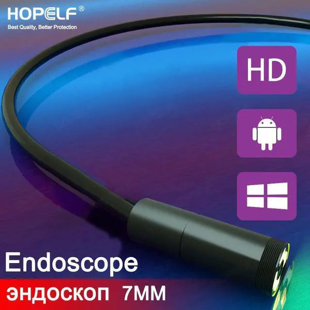 Main image of 7mm Endoscope Camera Endoscopic Flexible IP67 6 LED Inspection Smartphone Cars Endoscope for Android Phone Type C USB