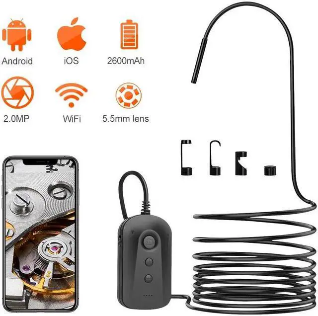 Main image of 5.5MM Wireless Endoscope HD Snake Inspection Camera with 6 LED Zoom Waterproof WiFi Endoscope for Android &iOS Smartphone Tablet