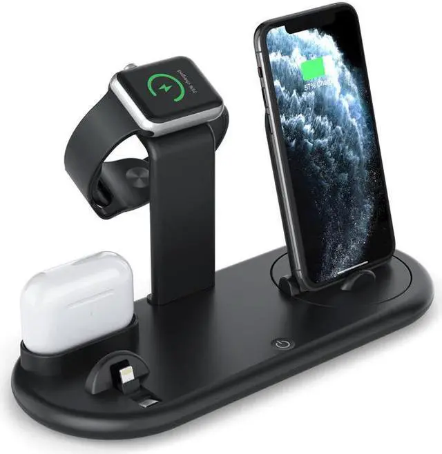 Main image of 7 In 1 Wireless Charging Stand For  Watch 5 4 3 2 1 IPhone 11 X XS XR 8  Pro 10W Qi Fast Charger Dock Station
