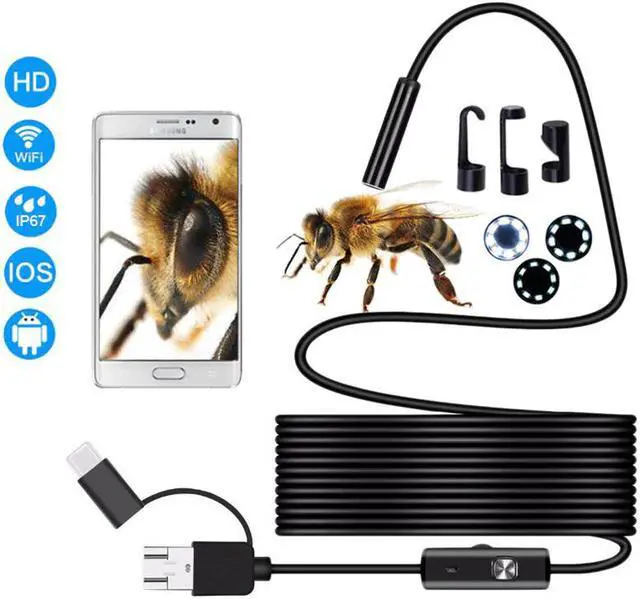 Alt view image 6 of 7 - 7.0mm Endoscope Camera HD Mini USB Endoscope 6 LED 1M 3.5M 5M 10M Cable Waterproof Inspection Borescope for Android PC Soft Wire