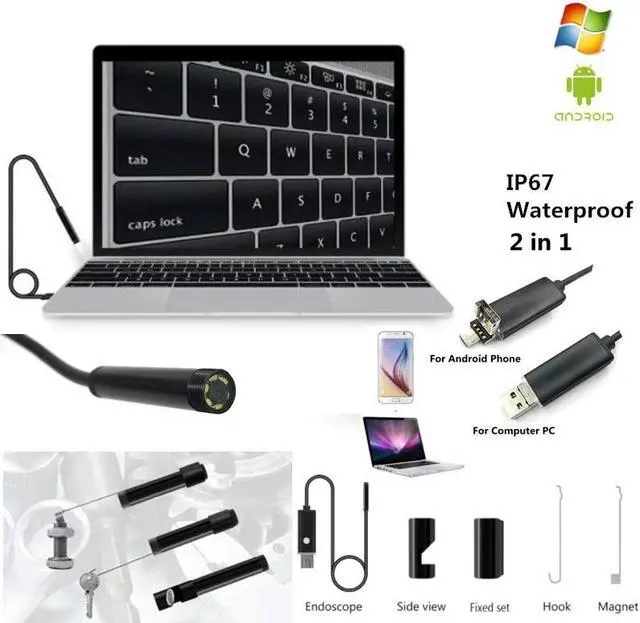 Main image of 7mm/5.5mm Lens 1280*720 Android Endoscope Camera USB Borescope For PC Phone Waterproof Inspection Camera Led Light