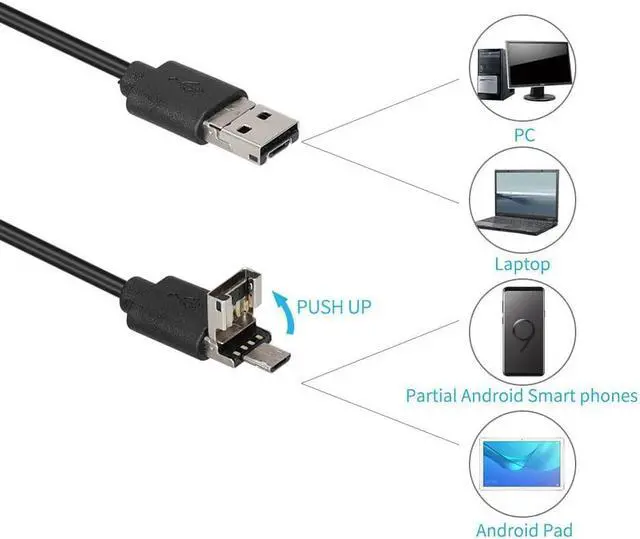Alt view image 2 of 5 - 5.5mm 7/8mm 1M 2M 5M 10M USB Cable Waterproof 6LED Android Endoscope 1/9 CMOS Mini USB Endoscope Inspection Camera Borescope