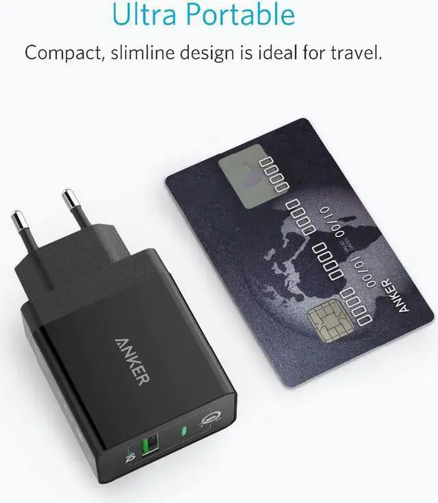 Alt view image 4 of 5 - Quick Charge 3.0,  18W USB Wall Charger UK/EU Plug (Quick Charge 2.0 Compatible) PowerPort+ 1 for iPhone iPad LG HTC etc