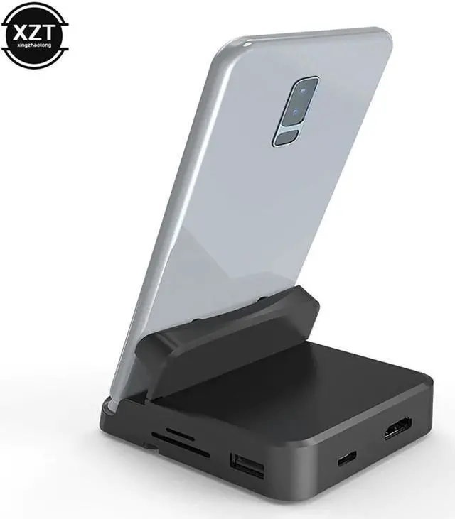 Alt view image 5 of 5 - 8 In 1 Type C HUB Docking Station Phone Stand Dex Pad Station USB C To HDMI Dock Power Charger Kit For MacBook For