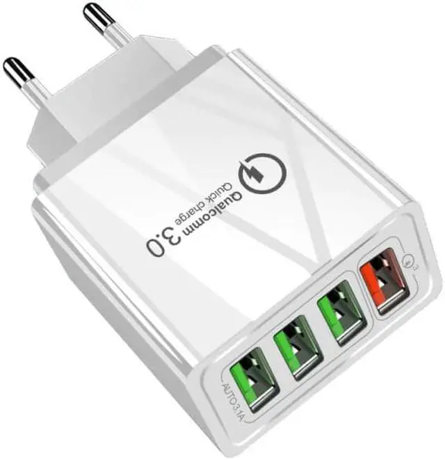 Alt view image 2 of 5 - 3.0 3A 4 USB Phone Charger Fast Charging For IPhone Xiaomi Huawei P30 Pro Samsung Fast EU Wall Adapter Turbo