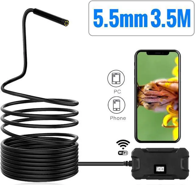 Alt view image 2 of 5 - Endoscope Camera HD1080p WiFi Borescope Inspection Camera Waterproof IP67 Flexible Snake Camera Y13 5.5mm