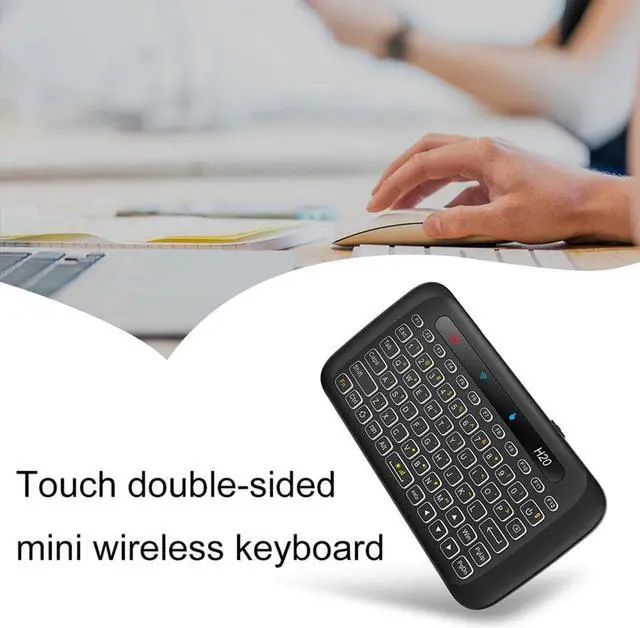 Alt view image 5 of 5 - 2.4ghz Wireless Mini Keyboard with Backlight Touchpad Air Mouse IR Leaning Remote Control for Andorid TV Box PC USB Black UK