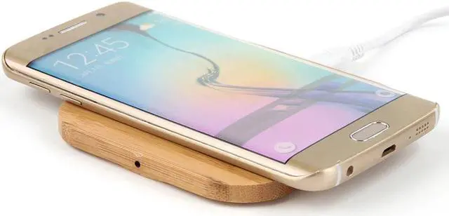 Alt view image 5 of 5 - Portable 5W Qi Wireless Wood Charger Pad For  IPhone 7 8 Plus Smart Phone Wireless Charging Pad For  S7