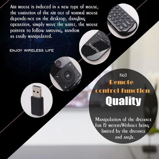 Alt view image 4 of 5 - W1 Keyboard Mouse Wireless 2.4G Fly Air Mouse Rechargeble Mini Remote Control For Android Tv Box/Mini Pc/Tv