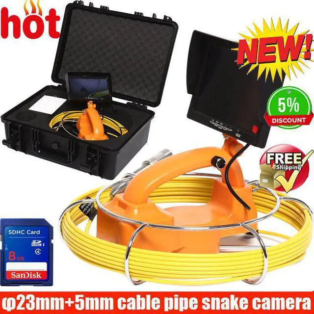Alt view image 2 of 5 - 960P AHD Meter counter DVR audio Pipe Wall Sewer Inspection Camera System 60m Pipe Video snake Endoscope Camera with audio