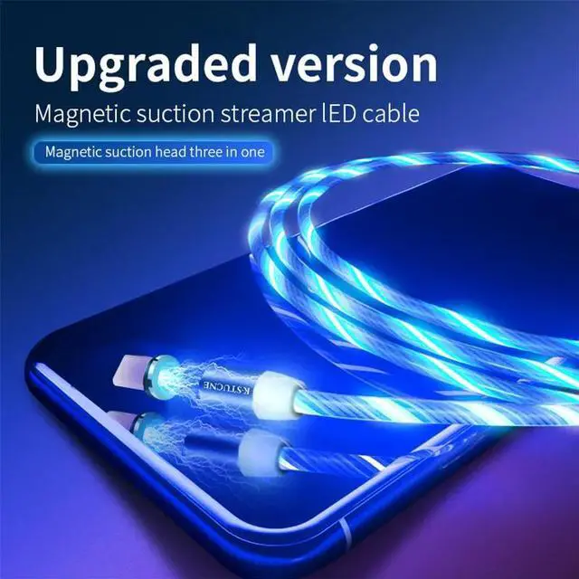 Alt view image 4 of 5 - Glowing Magnetic Cable Micro usb Type C Charging Adapter Phone Micro usb Type-C Magnet Charger usb c For iphone