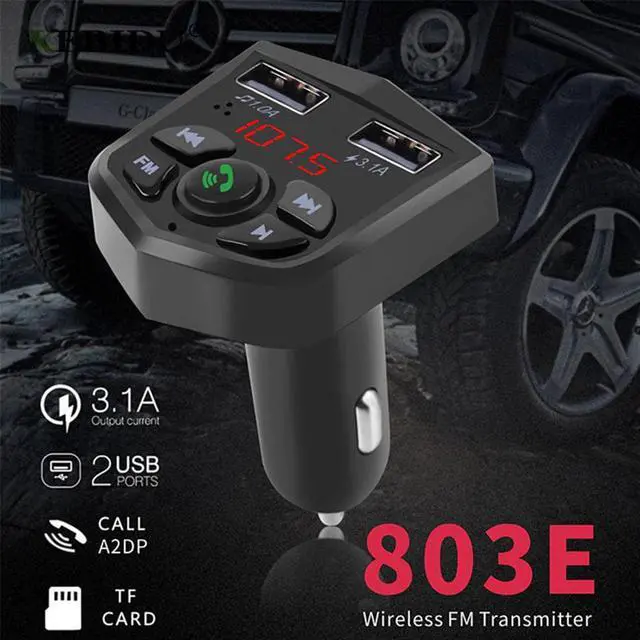 Alt view image 2 of 5 - Car Bluetooth 5.0 FM Transmitter Wireless Handsfree Audio Receiver Auto MP3 Player 3.1A Dual USB Fast Charger Car