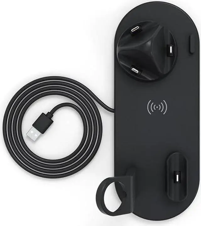 Alt view image 3 of 5 - 10W Qi Wireless Charger Dock Station 4 in 1 wireless charging wireless chargers phone carregadores sem fio cargador inalambrico