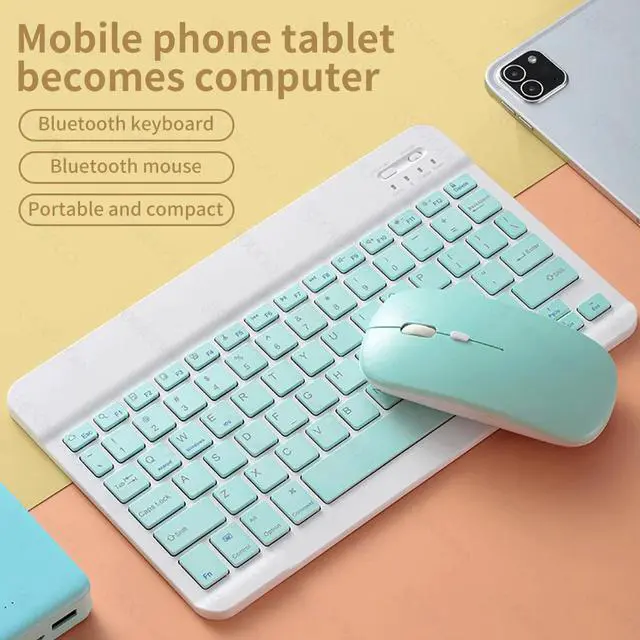 Alt view image 3 of 5 - For iPad 7th generation 10.2 9.7Bluetooth keyboard Pro 11 Air 3 Pro 10.5 Air 2 with mouse For samsung Android Tablet