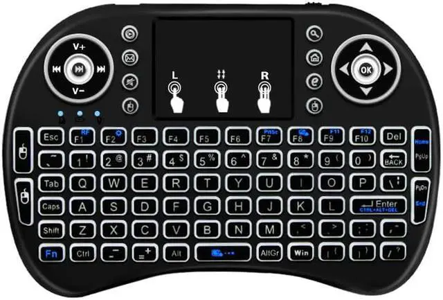 Main image of 2.4Ghz Wireless Keyboard 7 color backlit i8 Mini Russian English 3 colour Air Mouse with Touchpad Remote Control Android TV Box