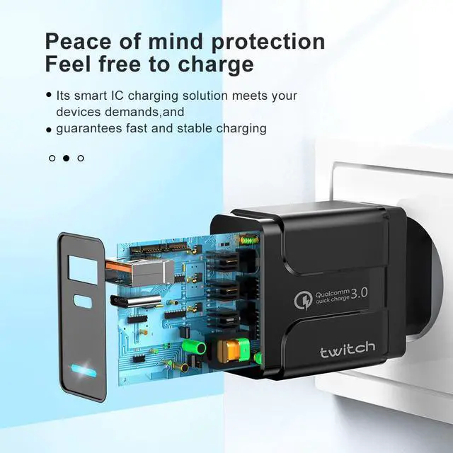 Alt view image 3 of 5 - Quick Charge 3.0 PD Type C USB Charger For Samsung iPhone Huawei Tablet QC 3.0 Fast Charger Mobile Phone Wall Adapter LED