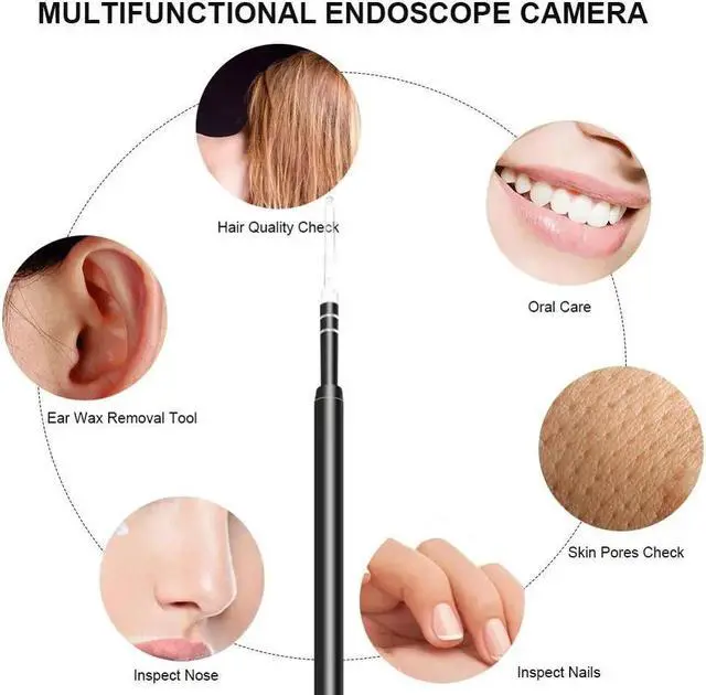 Alt view image 5 of 5 - Wax Removal Otoscope Wireless Otoscopes  Scope Camera 5MP HD  Inspection Endoscope with wax Cleaning Tool for Kids