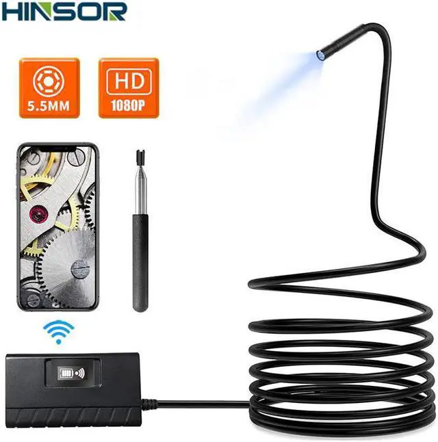 Main image of Wifi 5.5mm 1080P long focal length Semi-Rigid Snake Endoscope Camera inspection Borescope IOS Android Iphone Mac