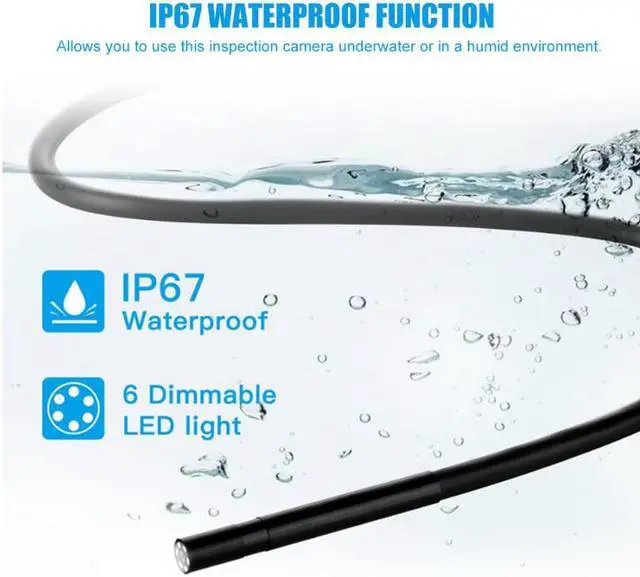 Alt view image 5 of 5 - Endoscope Camera 0.2in 5MP IP67 6 LEDs Borescope Inspection Camera for iOS / Android Smartphones endoscopio