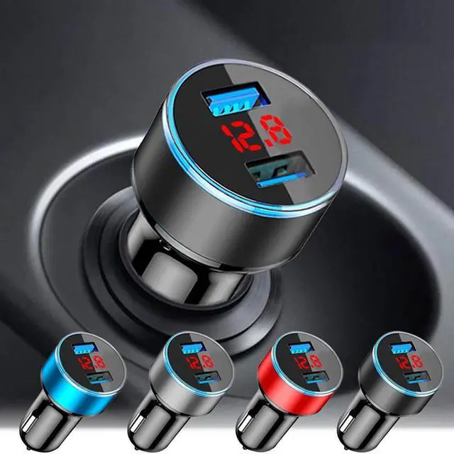 Alt view image 2 of 5 - 3.1A UnIversal Car Charger Quick Charging With LED Display For Iphone X   Smartphone Dual Port Fast Car USB Charger