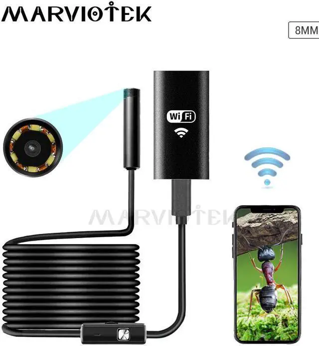 Main image of WIFI Endoscope Camera HD Waterproof Soft Cable Inspection Camera 8mm 720P USB Endoscope Borescope IOS Endoscope For Iphone