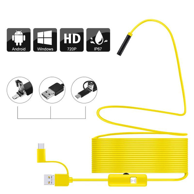 Type-C / Micro USB Endoscope Borescope - IP67 Waterproof Camera For Mac, Android, Windows