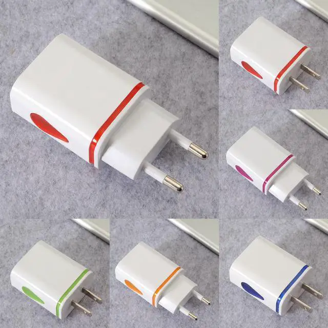 Main image of 5 Colors Dual USB Charger 2.1A Fast Charging Universal Travel EU/US Plug Adapter Wall Mobile Phone Charger For IPhone For