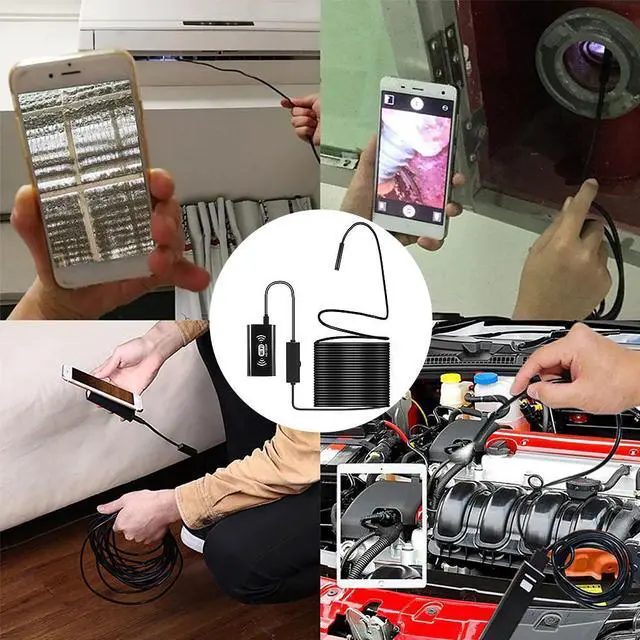 Alt view image 3 of 5 - 8mm 5M Endoscope Camera Borescope HD1200P USB Inspection Camera Waterproof IP68 Flexible Mini Endoscope Camera for Android PC